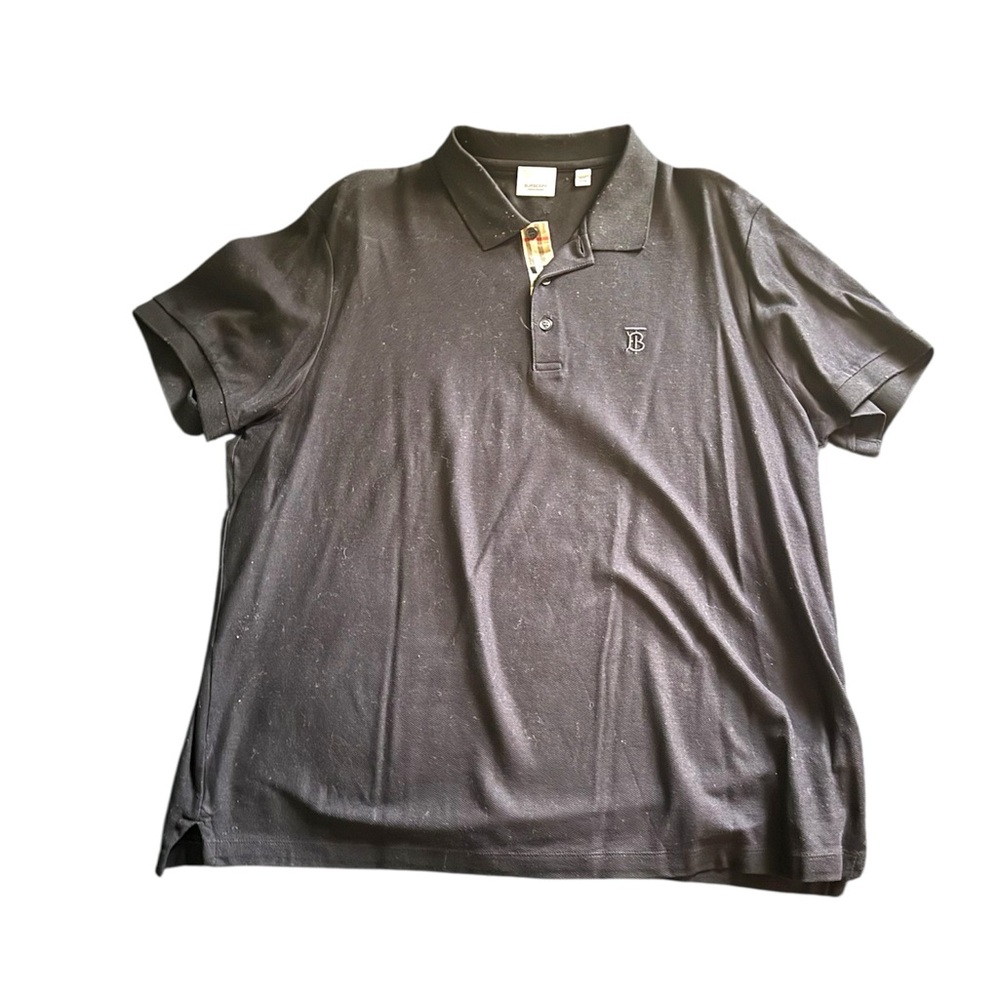 Burberry Black Polo Shirt Relaxed Fit Knit